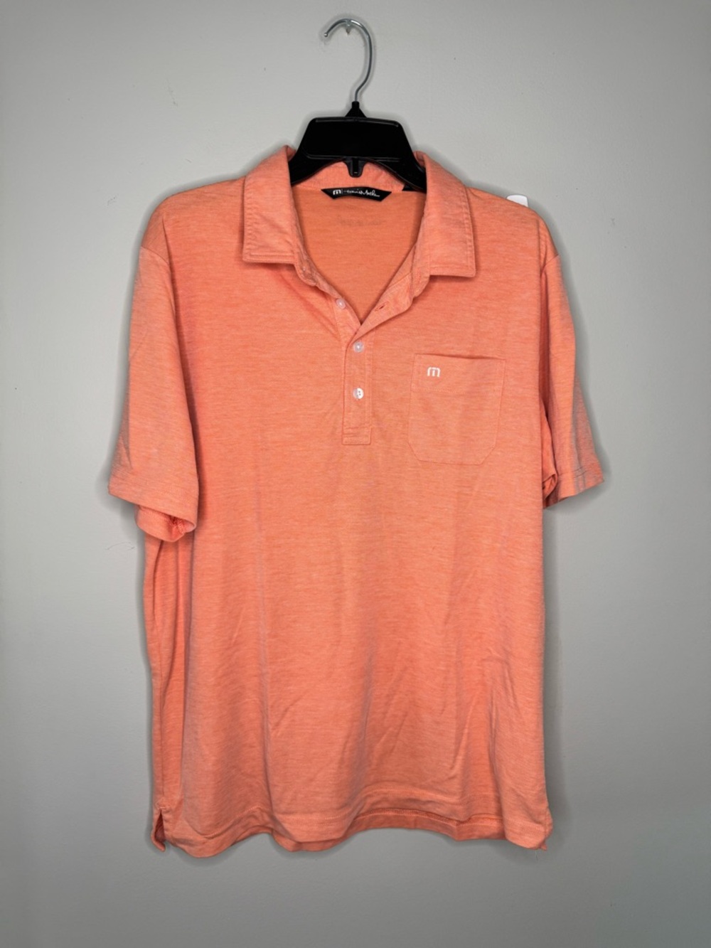 Travis Mathew Men’s Orange Short Sleeve Golf Casual Polo Shirt - Size Large